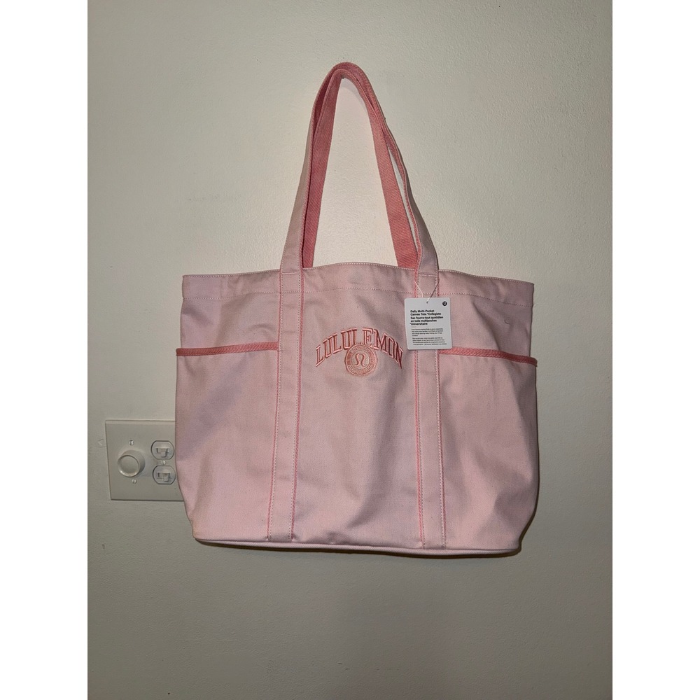 Lululemon Daily Multi-Pocket Canvas Tote Collegiate Pink Pearl NWT